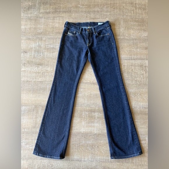 DIESEL Ramys Boot Cut Jeans Womens 28 Dark Wash Stretch Made Italy Lbl 27X32 - Picture 2 of 15